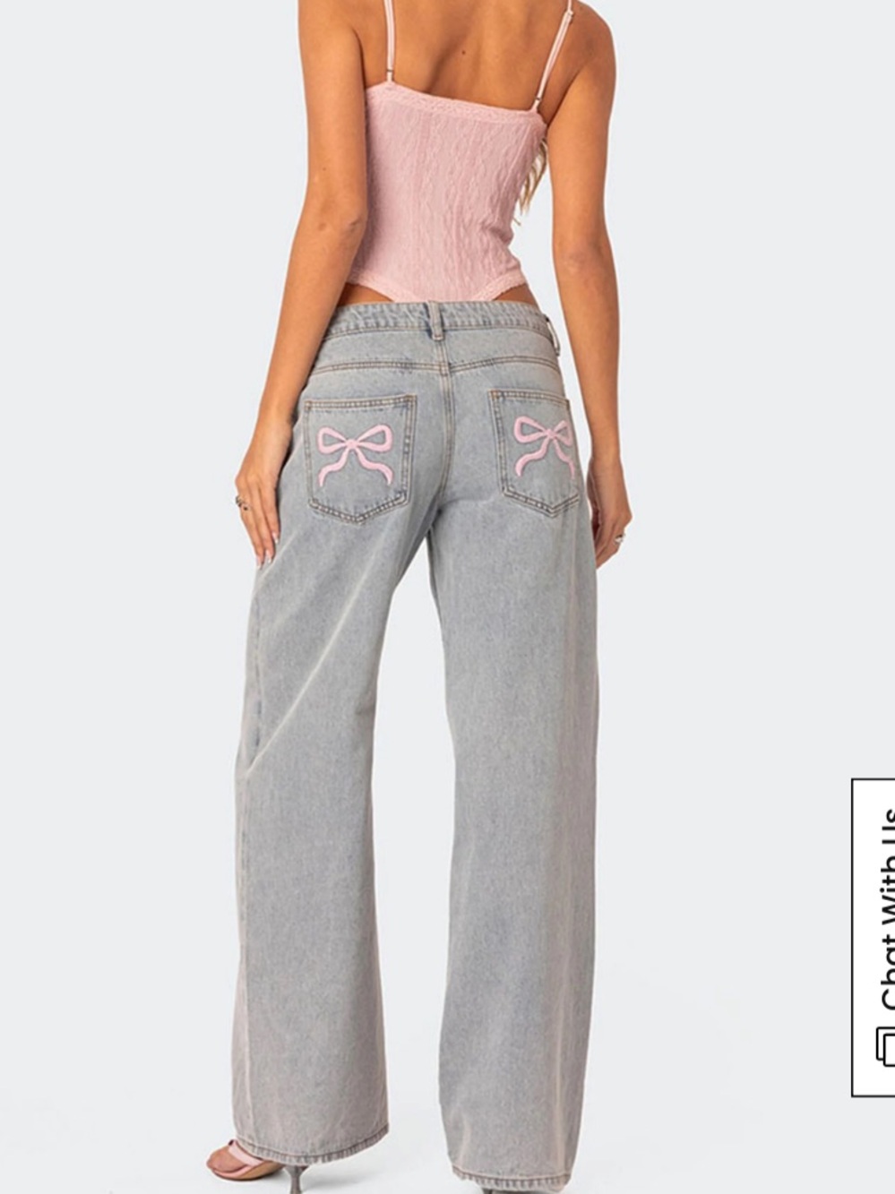 Edikted Pale Blue High-Rise Wide Leg Jeans